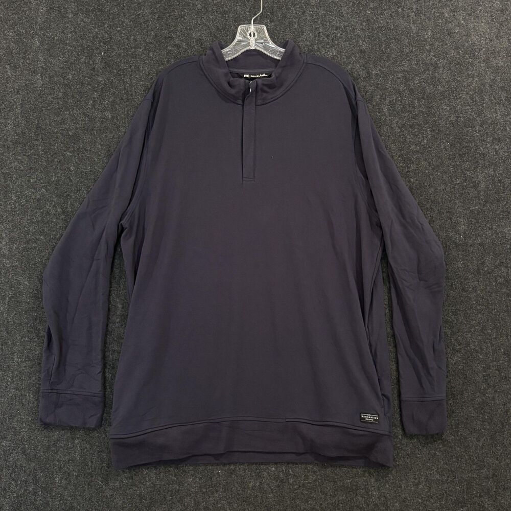 Travis Mathew Pullover Men's XXL Navy Blue Pockets Half Zip Golf Sweater Casual